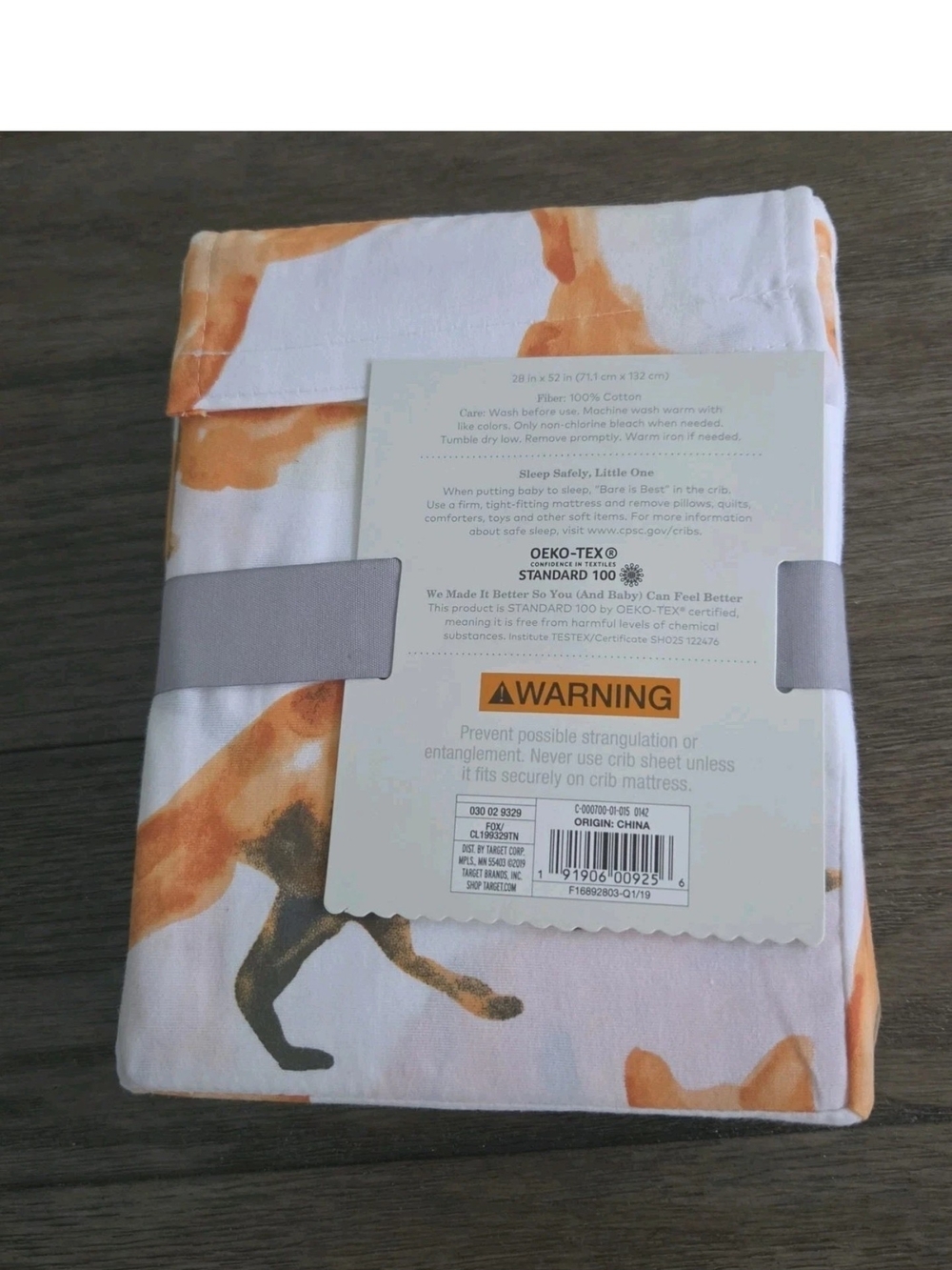 Cloud Island Fox Crib Fitted Sheet Cotton New In Package